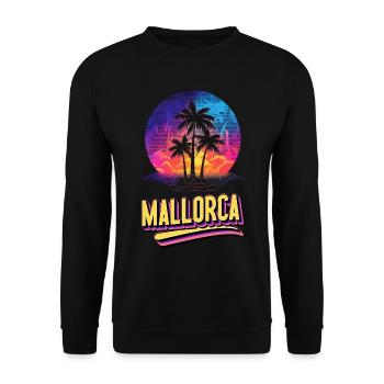 Majorque Espagne Île d’été Palmiers Beach Party - Sweat-shirt Unisexe - noir - Devant - Alina (178cm) & Michal (187cm)