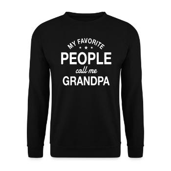 Opa Großvater Mes gens préférés m’appellent grand-père - Sweat-shirt Unisexe - noir - Devant - Alina (178cm) & Michal (187cm)