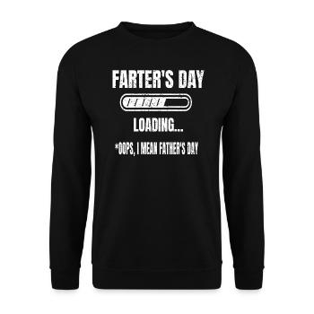 Vatertag Humor Papa Farter's Day Loading - Unisex Pullover - Schwarz - Vorne - Alina (178cm) & Michal (187cm)