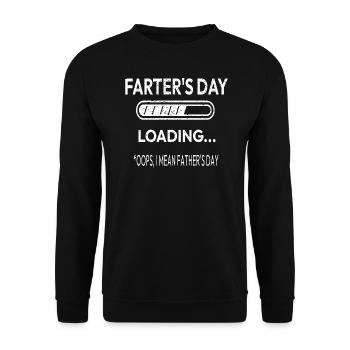 Vatertag Papa Humor Farter's Day Loading - Unisex Pullover - Schwarz - Vorne - Alina (178cm) & Michal (187cm)