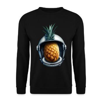 Ananas Astronaut - Unisex Pullover - Schwarz - Vorne - Alina (178cm) & Michal (187cm)
