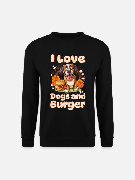 Hund Burger Hamburger Fast Food Hundeliebhaber - Unisex Pullover - Schwarz