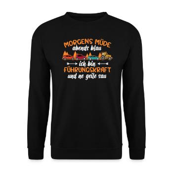 Landwirt Treckerfahrer Traktor Spruch Geschenkidee - Unisex Pullover - Schwarz - Vorne - Alina (178cm) & Michal (187cm)