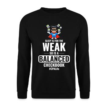 Super-héros CPA : jongler avec les calculatrices avec un clin d’œil - Sweat-shirt Unisexe - noir - Devant - Alina (178cm) & Michal (187cm)
