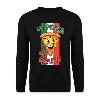 In Pizza We Crust Pizza Slice Face Laughs Funny - Unisex Sweatshirt - black - Front - Alina (178cm) & Michal (187cm)