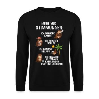 Meine Vier Stimmungen - Unisex Pullover - Schwarz - Vorne - Alina (178cm) & Michal (187cm)