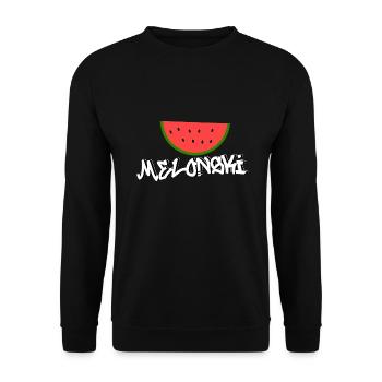 Melonski Melone - Unisex Pullover - Schwarz - Vorne - Alina (178cm) & Michal (187cm)