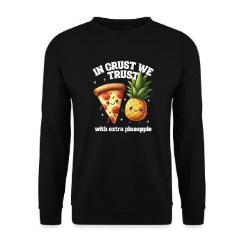 In Crust we trust - Unisex Pullover - Schwarz - Vorne - Alina (178cm) & Michal (187cm)