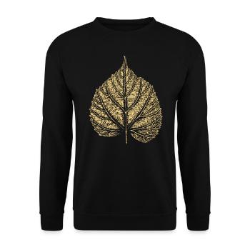 Blatt Linde / Lindenblatt 2 - Unisex Pullover - Schwarz - Vorne - Alina (178cm) & Michal (187cm)