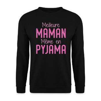 Best Mom Pajamas Gift Woman Humor - Unisex Sweatshirt - black - Front - Alina (178cm) & Michal (187cm)
