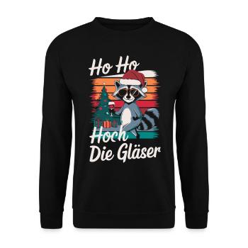 raton laveur Noël vin drôle de dicton - Sweat-shirt Unisexe - noir - Devant - Alina (178cm) & Michal (187cm)