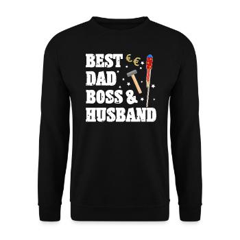 Best dad, and husband - Unisex Sweatshirt - black - Front - Alina (178cm) & Michal (187cm)