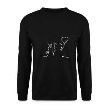 Sweet Rabbit - Ours Cher Couple - Hasi Bärchen Bärli - Sweat-shirt Unisexe - noir - Devant - Alina (178cm) & Michal (187cm)
