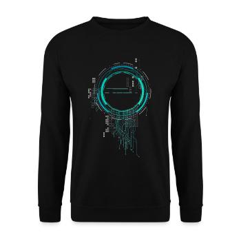 cpu Pc Nerd Raumschiff sci-Fi Core Platine lol cod - Unisex Pullover - Schwarz - Vorne - Alina (178cm) & Michal (187cm)