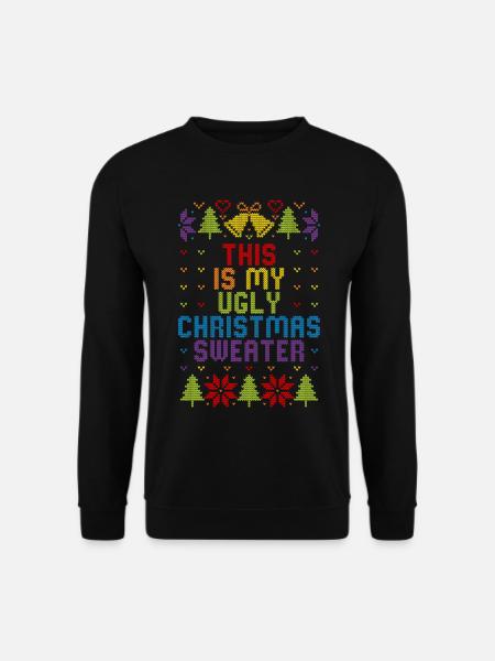 Ugly Christmas Sweater Regenbogen - Unisex Pullover - Schwarz