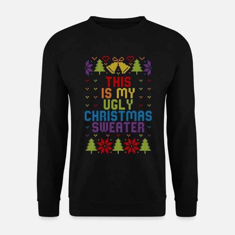 Ugly Christmas Sweater Regenbogen  - Unisex Pullover - Schwarz