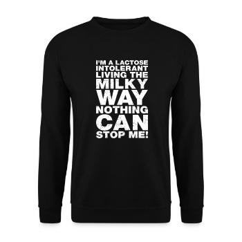 Lactose Intolérant drôle intolérance au lactose Blague - Sweat-shirt Unisexe - noir - Devant - Alina (178cm) & Michal (187cm)