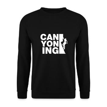 Typographie canyoning lover pour les grimpeurs de mont - Sweat-shirt Unisexe - noir - Devant - Alina (178cm) & Michal (187cm)