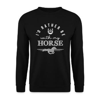 I’d rather be with my horse - édition blanche - Sweat-shirt Unisexe - noir - Devant - Alina (178cm) & Michal (187cm)