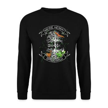 Mein Spreewald - meine Heimat, Natur Design - Unisex Pullover - Schwarz - Vorne - Alina (178cm) & Michal (187cm)