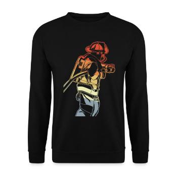 Fireman - Unisex Sweatshirt - black - Front - Alina (178cm) & Michal (187cm)