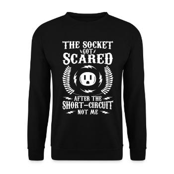 Funny electrician saying - Unisex Sweatshirt - black - Front - Alina (178cm) & Michal (187cm)