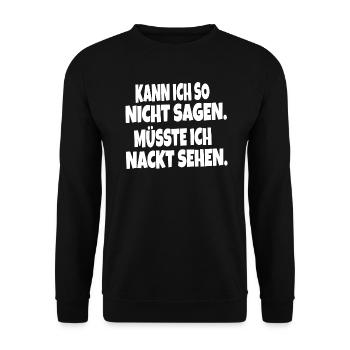 Party Spruch Männer Fun Geschenkidee - Unisex Pullover - Schwarz - Vorne - Alina (178cm) & Michal (187cm)
