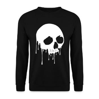 White skull and graffiti - Unisex Sweatshirt - black - Front - Alina (178cm) & Michal (187cm)
