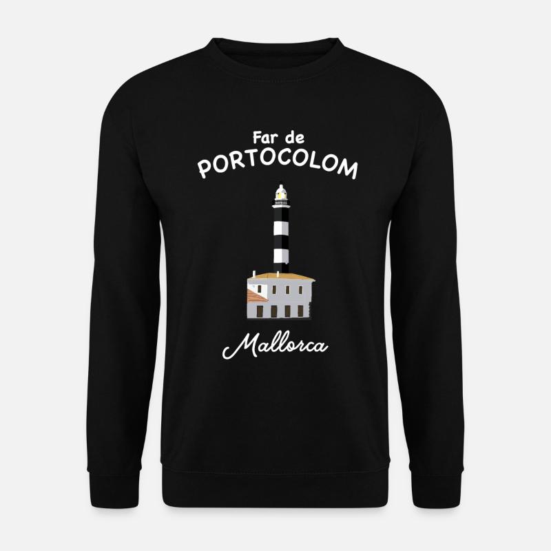 Mallorca, Portocolom, Leuchtturm - Unisex Pullover - Schwarz