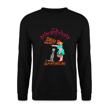 Singlebörse deutsch - Unisex Pullover - Schwarz - Vorne - Alina (178cm) & Michal (187cm)