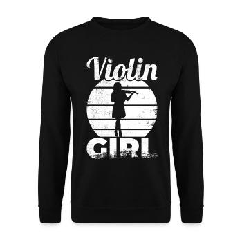 Drôle de fille de violon - Sweat-shirt Unisexe - noir - Devant - Alina (178cm) & Michal (187cm)