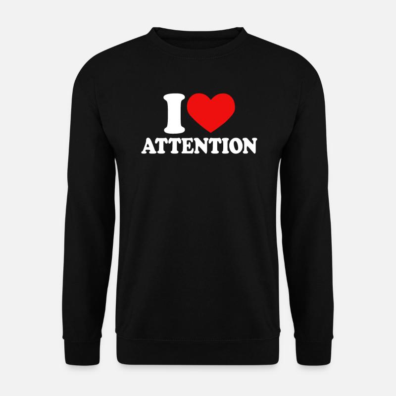 I Love Attention I Heart Attention Y2K - Unisex Pullover - Schwarz