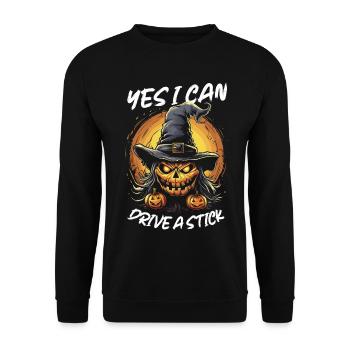 Yes I Can Drive a Stick Halloween - Unisex Sweatshirt - black - Front - Alina (178cm) & Michal (187cm)