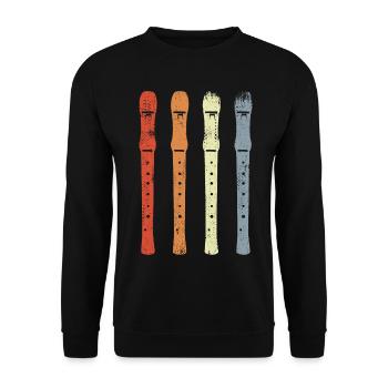 Croquis de flûte vintage - Sweat-shirt Unisexe - noir - Devant - Alina (178cm) & Michal (187cm)