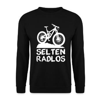 Selten Radlos Mountainbike weiss - Unisex Pullover - Schwarz - Vorne - Alina (178cm) & Michal (187cm)