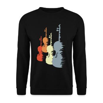 Geigen Skizze - Unisex Pullover - Schwarz - Vorne - Alina (178cm) & Michal (187cm)
