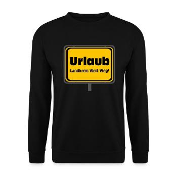 vacances, vacances disant chemise autocollant loin (25) - Sweat-shirt Unisexe - noir - Devant - Alina (178cm) & Michal (187cm)