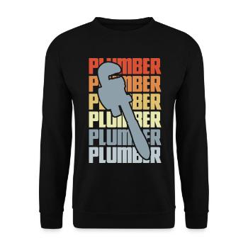 Installer Vintage Look - Unisex Sweatshirt - black - Front - Alina (178cm) & Michal (187cm)