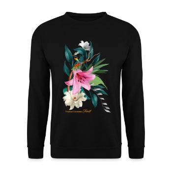 T-Shirt Print - Tropische Frishe an erste Stelle - Unisex Pullover - Schwarz - Vorne - Alina (178cm) & Michal (187cm)