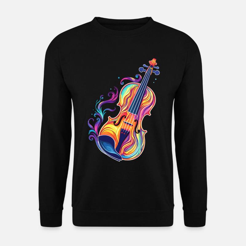 Violine Comic Look - Unisex Pullover - Schwarz
