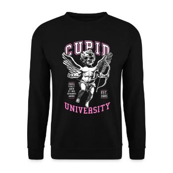 Cupid cherub angel with sunglasses - Unisex Sweatshirt - black - Front - Alina (178cm) & Michal (187cm)