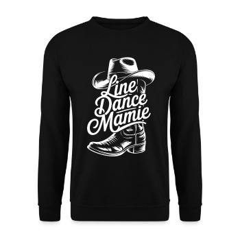 Print Granny Dancing Cowboy Pattern T-Shirt - Unisex Sweatshirt - black - Front - Alina (178cm) & Michal (187cm)