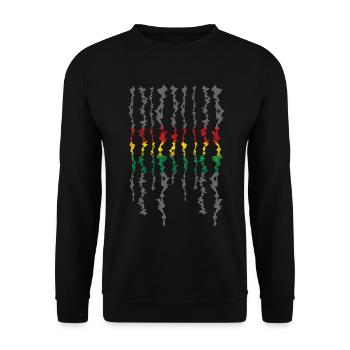 Rasta Ribbon Grayscale Stripes - Unisex Sweatshirt - black - Front - Alina (178cm) & Michal (187cm)