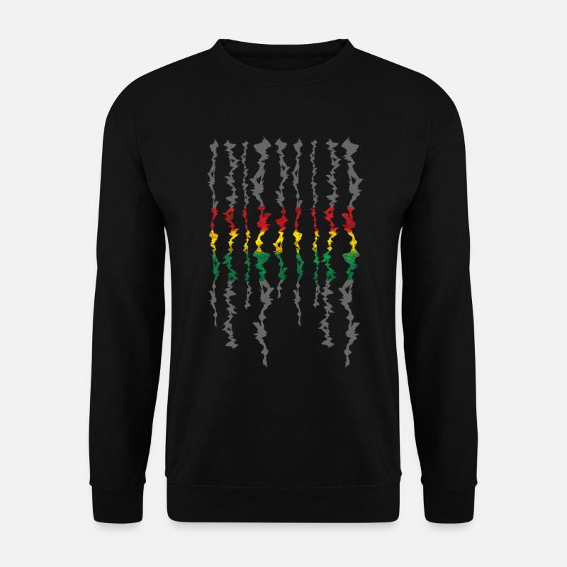 Rasta Farbband Graustufen Streifen - Unisex Pullover - Schwarz