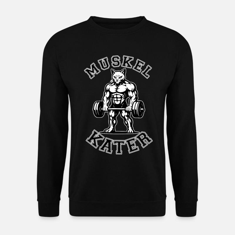Muscle soreness - cat - saying - Unisex Sweatshirt - black