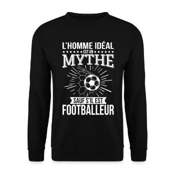 The ideal man, a myth unless he is a footballer - Unisex Sweatshirt - black - Front - Alina (178cm) & Michal (187cm)