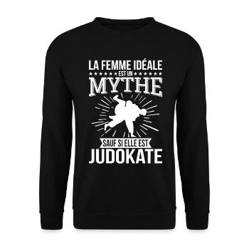 The ideal woman, a myth unless she is a judoka - Unisex Sweatshirt - black - Front - Alina (178cm) & Michal (187cm)