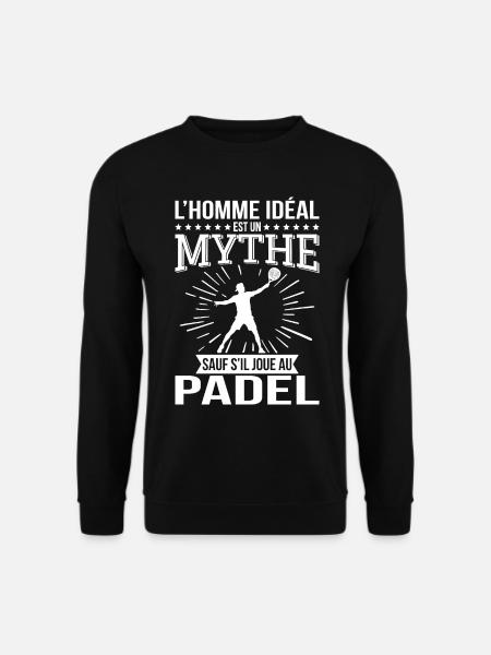 Der ideale Mann ist ein Mythos, es sei denn, er spielt Padel - Unisex Pullover - Schwarz