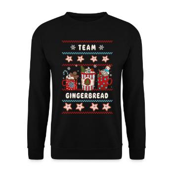 Équipe Gingerbread - Joyeux Noël - Sweat-shirt Unisexe - noir - Devant - Alina (178cm) & Michal (187cm)