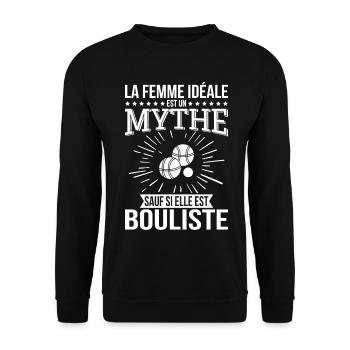 The ideal woman, a myth unless she is a bowler - Unisex Sweatshirt - black - Front - Alina (178cm) & Michal (187cm)